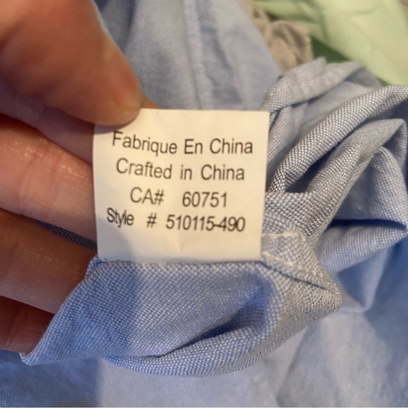 🛍️3/$30 Rue Saint-Patrick men’s blue button up shirt-sleeved shirt size  x-large - Picture 7 of 8